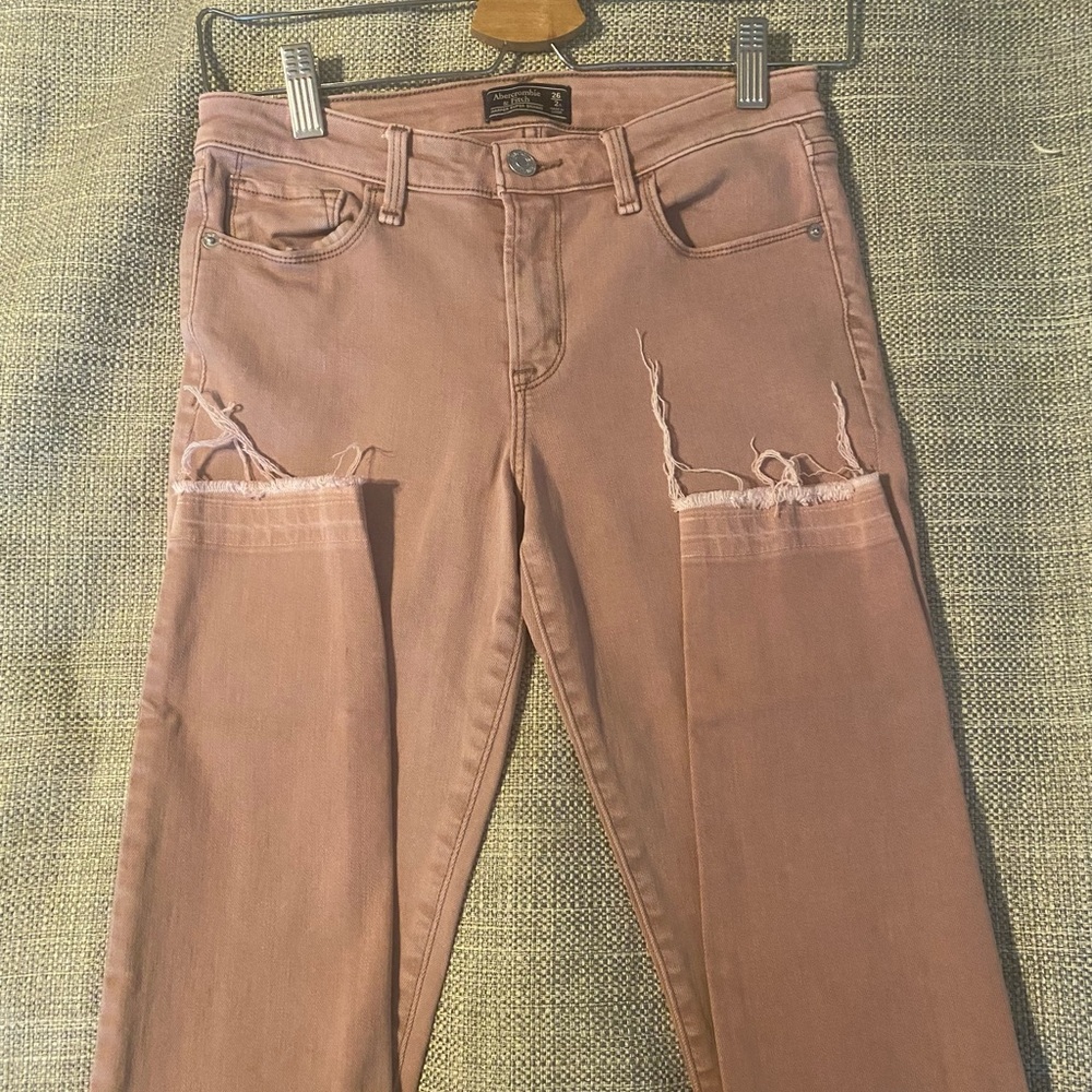 Abercrombie & Fitch Straight Leg Pink Jeans